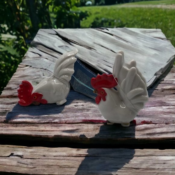 Seagull Studio Rooster Figurines Set of 2 - Picture 1 of 11